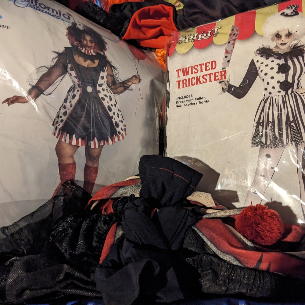 Spirit Twisted Clown Costume with Red and Black Accents